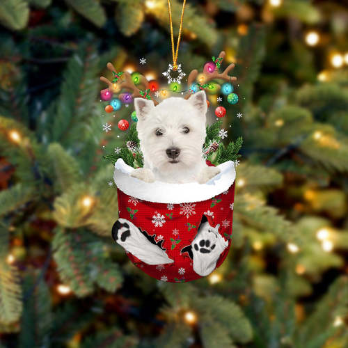 West Highland White Terrier  In Snow Pocket Christmas Ornament