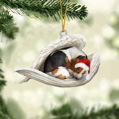 Beagle Sleeping Angel Christmas Ornament