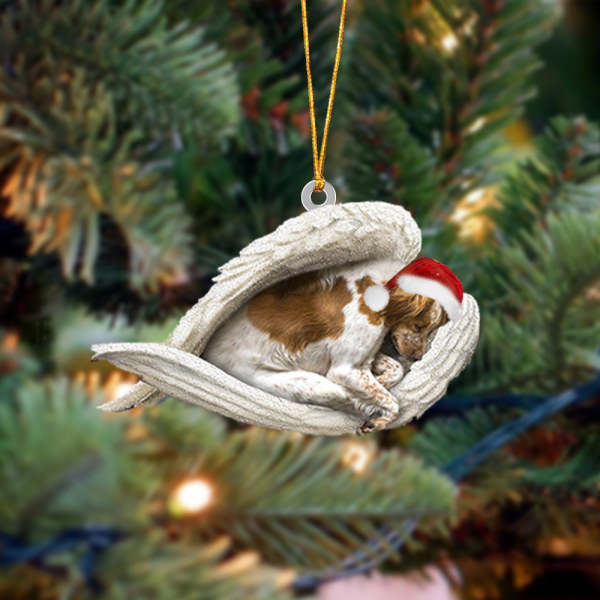 Brittany Spaniel Sleeping Angel Christmas Ornament