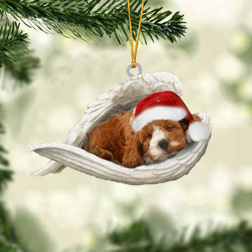 Cockapoo Sleeping Angel Christmas Ornament
