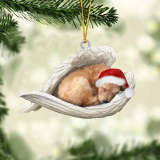 Goldendoodle2 Sleeping Angel Christmas Ornament