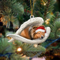 Sheltie Sleeping Angel Christmas Ornament