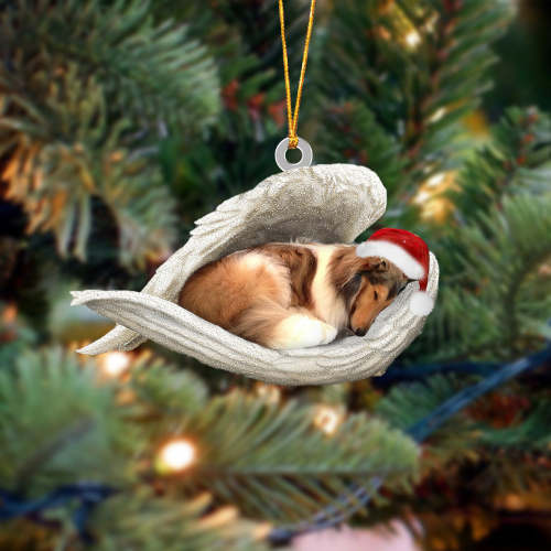 Rough Collie Sleeping Angel Christmas Ornament