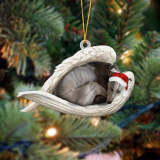 Greyhound Sleeping Angel Christmas Ornament