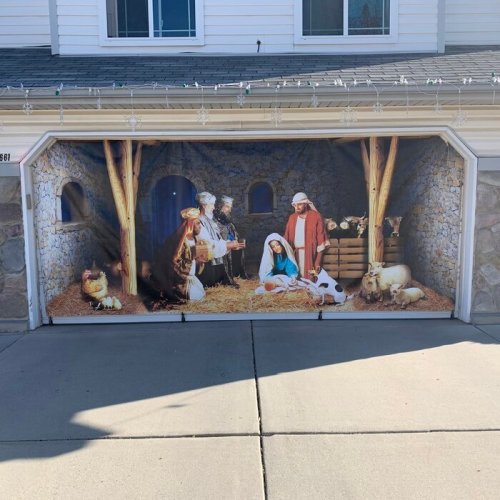 Nativity Scene Christmas Holiday Home Garage Decor Banner Billboard Door Mural