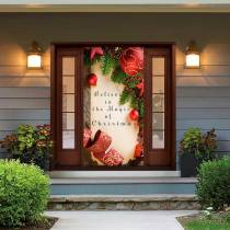 BELIEVE Door Cover - Christmas Door Covers - Outdoor Christmas Decorations - Front Door Decor - Holiday Door Covers