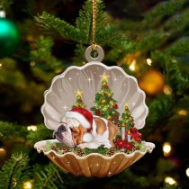 Bulldog-Sleeping Pearl in Christmas Two Sided Ornament