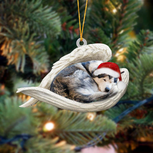 Alaskan Malamute Sleeping Angel Christmas Ornament