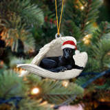 German Shepherd (Black) Sleeping Angel Christmas Ornament
