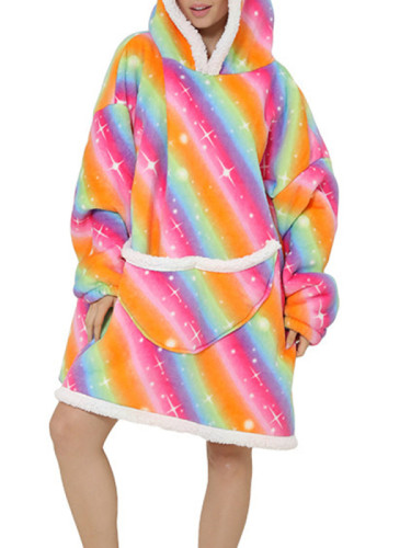 Loose Fleece Oversize Blanket Hooded Pajamas Hoodie