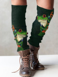 Casual frog retro knit boot cuffs leg warmers