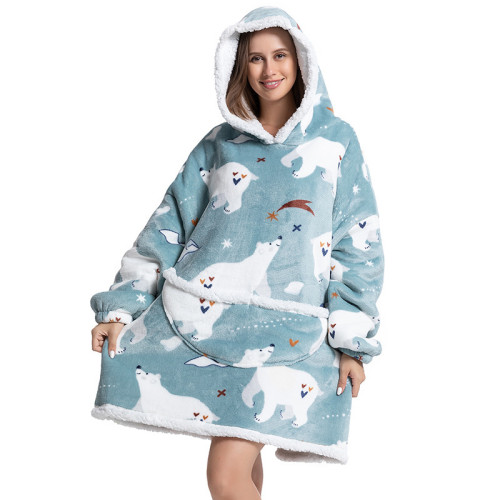 Loose Fleece Oversize Blanket Hooded Pajamas Hoodie