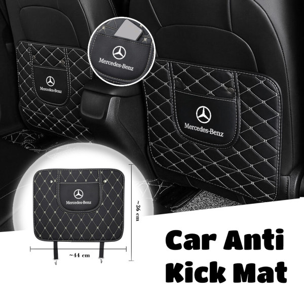 Seat Protector Mat Backseat Child Kick Guard Premium Leather(2 Pcs)