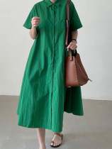 women's Lapel Short Sleeve Fashion Casual Dress