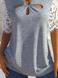 Casual Lace Hollow Top