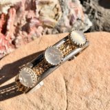 Sterling Silver and 1/20 12kt Gold Filled Moonface Moonstone Bracelet