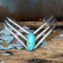Stacking Turquoise Cuff Bracelet in Sterling Silver