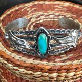 Fred Harvey Era Navajo Turquoise Bracelet Bell Trading Post