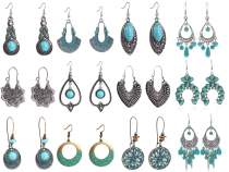 Vintage ethnic style bohemian earrings-a set of 12