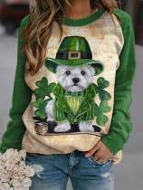 Women's Saint Patrick's Day Dog Print Sweatshirt