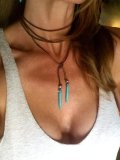 Turquoise Pendant Long Necklace
