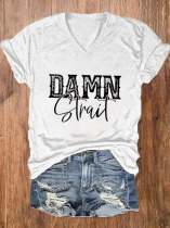Women's Dam* Strait Print V Neck T-Shirt