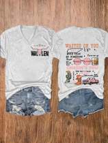Women's Wasted On You Up Down Print Casual T-Shirt