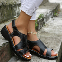 Women's Velcro Hollow-out Chunky Heel Casual Sandals