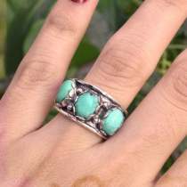 Last Day 75% OFFThree Stone Turquoise Ring