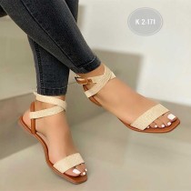 Ankle Winding Outer Belt Buckle Sandal Slippers