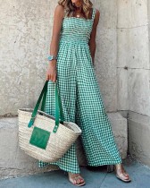 Casual Vacation Plaid Jumpsuit