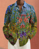 Men's Prints long-sleeved fashion casual shirt b6b2
