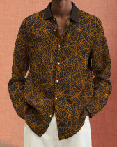 Men's Prints long-sleeved fashion casual shirt e3f6
