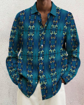 Men's Prints long-sleeved fashion casual shirt ee4f