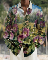 Men's cotton&linen long-sleeved fashion casual shirt 29fc