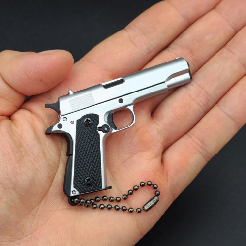 Light color M1911 all -metal gun model toy keychain gift