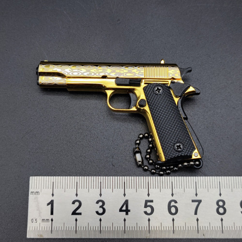 Malay pattern gold M1911 model keychain