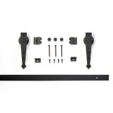 3.3 FT High Cost-Effective Black Carbon Steel REAL Mini Flat Track Barn Door Hardware for Kitchen Bathroom Cabinet Door