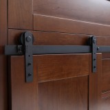 3.3 FT High Cost-Effective Black Carbon Steel REAL Mini Antique Sliding Barn Door Hardware for Kitchen Bathroom Cabinet Door