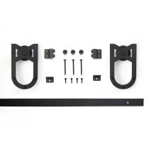 3.3 FT REAL Mini U Shaped Single Hanging Roller Sliding Barn Door Hardware for Kitchen Bathroom Cabinet Door