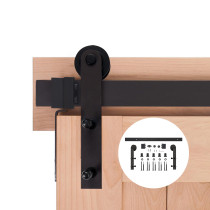 4.9FT/6FT/6.6FT/8FT Straight Black Carbon Steel Sliding Interior Barn Sliding Door Hardware Track Kit