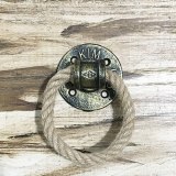 Simple morden Iron Pipe Flange Door Handle Knocker  With Rope Loft Industry Style Gate unfold install for interior door knob