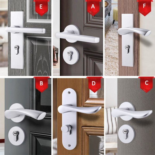 American space aluminum indoor handle lock bedroom European antique wooden door handle hardware lock