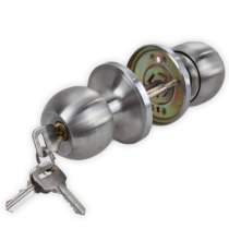Stainless Round Door Knobs Rotation Lock Knobset Handle Stainless Steel Door Knob with Key for Bedrooms Living Rooms Bathrooms
