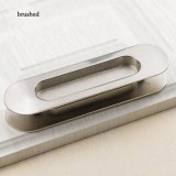 2 Pcs Hidden Zinc Alloy Recessed Pull Sliding Door Handles Bedroom Cabinet handle furniture hardware