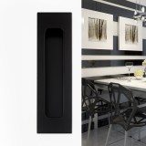 Black Aluminium alloy barn sliding door hidden flush pull handles for interior doors