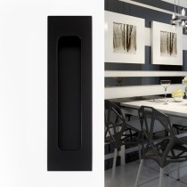 Black Aluminium alloy barn sliding door hidden flush pull handles for interior doors