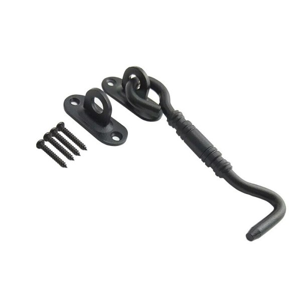 Custom American barn door lock hook stainless steel carbon steel door latch door lock Black for interior doors