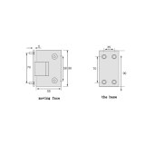 90 degree Bathrooms Stainless Steel 304 Wall Mount Black Glass Shower Nickel Brush Door Hinge mirrored class clip hardware