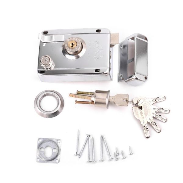 Exterior Iron Door Locks Security Anti-theft Lock Multiple Insurance Lock Wood Gate Lock for Furniture Hardware